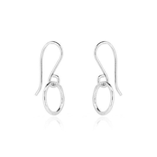 Unity Circle Small Drop Earring - Sterling Silver Drop Earrings