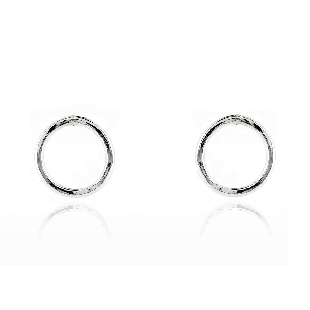 Unity Circle Large 9mm Stud Earrings - Sterling Silver Stud Earrings