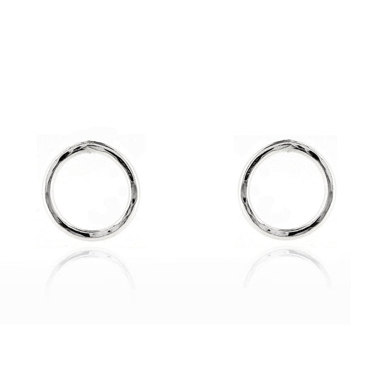 Unity Circle Large 9mm Stud Earrings - Sterling Silver Stud Earrings