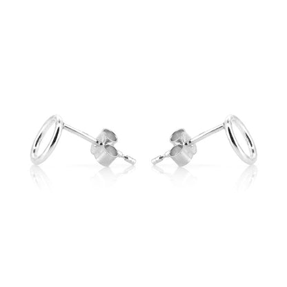 Unity Circle Medium 7mm Stud Earrings - Sterling Silver Stud Earrings
