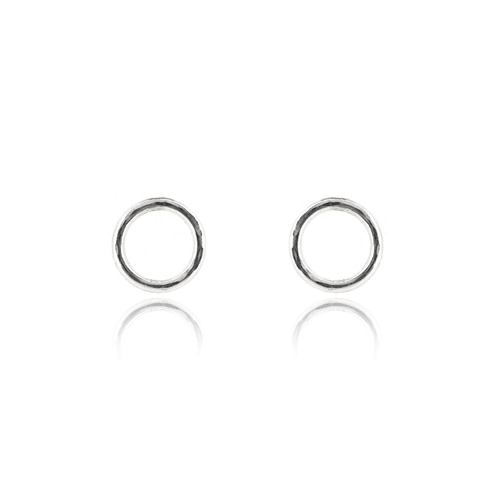 Unity Circle Medium 7mm Stud Earrings - Sterling Silver Stud Earrings