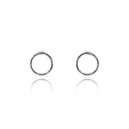 Unity Circle Medium 7mm Stud Earrings - Sterling Silver Stud Earrings