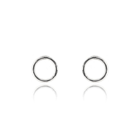 Unity Circle Medium 7mm Stud Earrings - Sterling Silver Stud Earrings