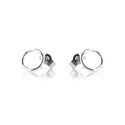 Unity Circle Medium 7mm Stud Earrings - Sterling Silver Stud Earrings