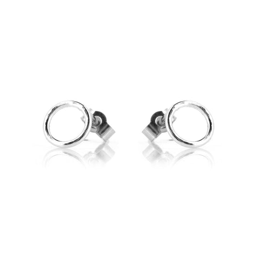 Unity Circle Medium 7mm Stud Earrings - Sterling Silver Stud Earrings