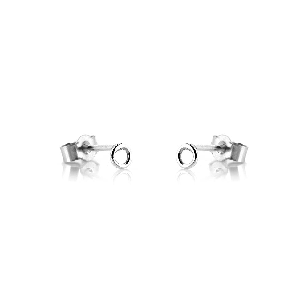 Unity Circle Tiny 3mm Stud Earrings - Sterling Silver Stud Earrings