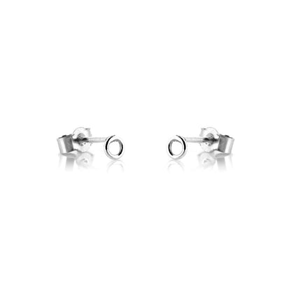 Unity Circle Tiny 3mm Stud Earrings - Sterling Silver Stud Earrings