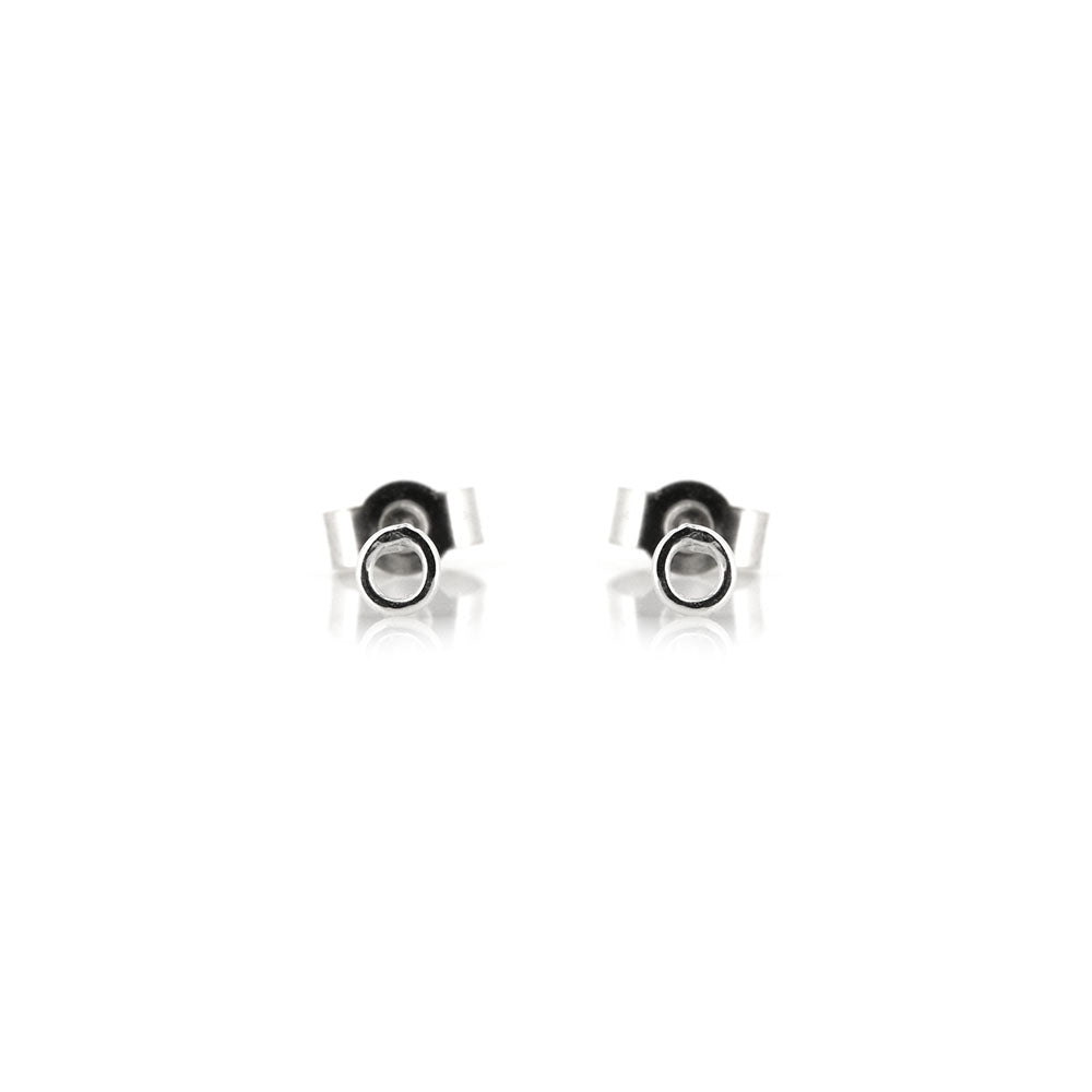 Unity Circle Tiny 3mm Stud Earrings - Sterling Silver Stud Earrings
