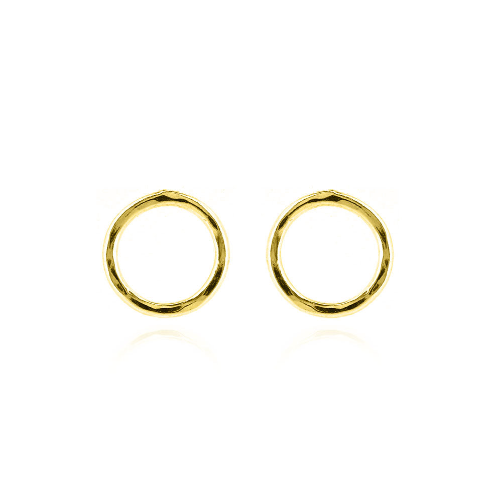 Unity Circle Large 9mm Stud Earrings - Yellow Gold Vermeil Stud Earrings