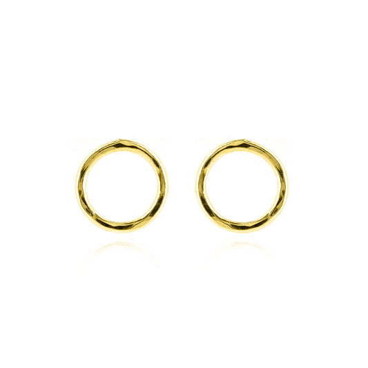 Unity Circle Large 9mm Stud Earrings - Yellow Gold Vermeil Stud Earrings