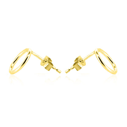 Unity Circle Large 9mm Stud Earrings - Yellow Gold Vermeil Stud Earrings