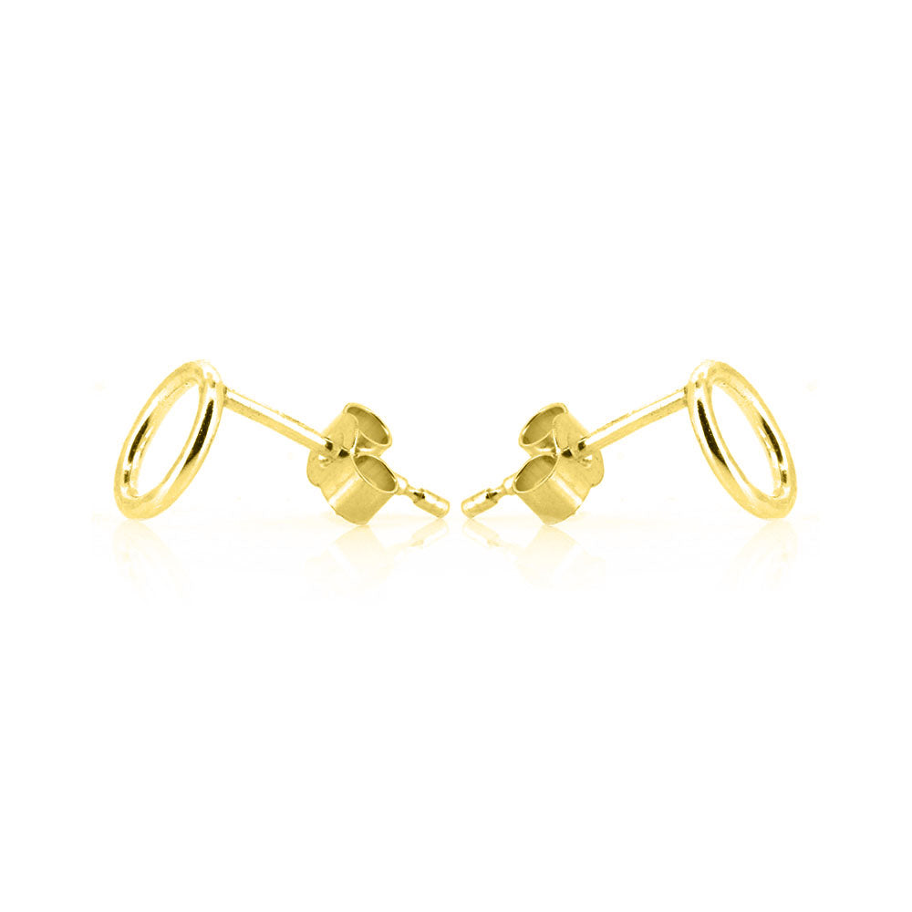Unity Circle Medium 7mm Stud Earrings - Yellow Gold Vermeil Stud Earrings