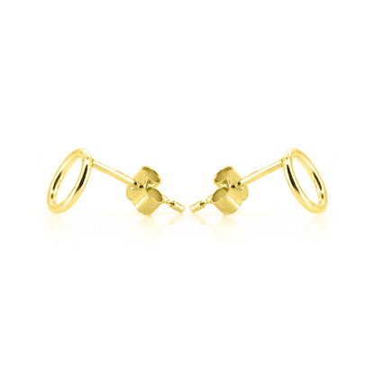 Unity Circle Medium 7mm Stud Earrings - Yellow Gold Vermeil Stud Earrings
