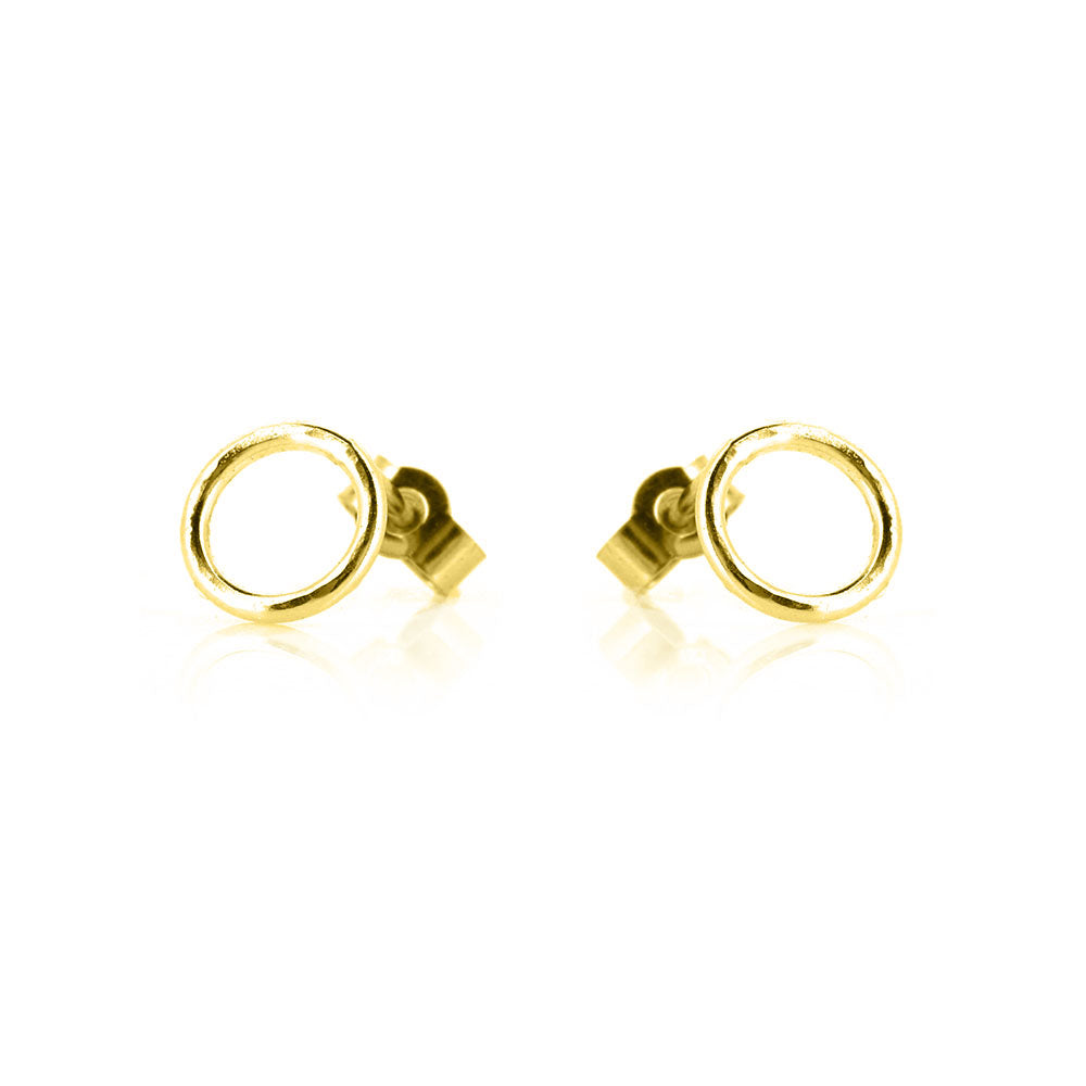 Unity Circle Medium 7mm Stud Earrings - Yellow Gold Vermeil Stud Earrings