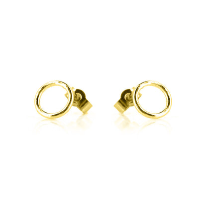Unity Circle Medium 7mm Stud Earrings - Yellow Gold Vermeil Stud Earrings