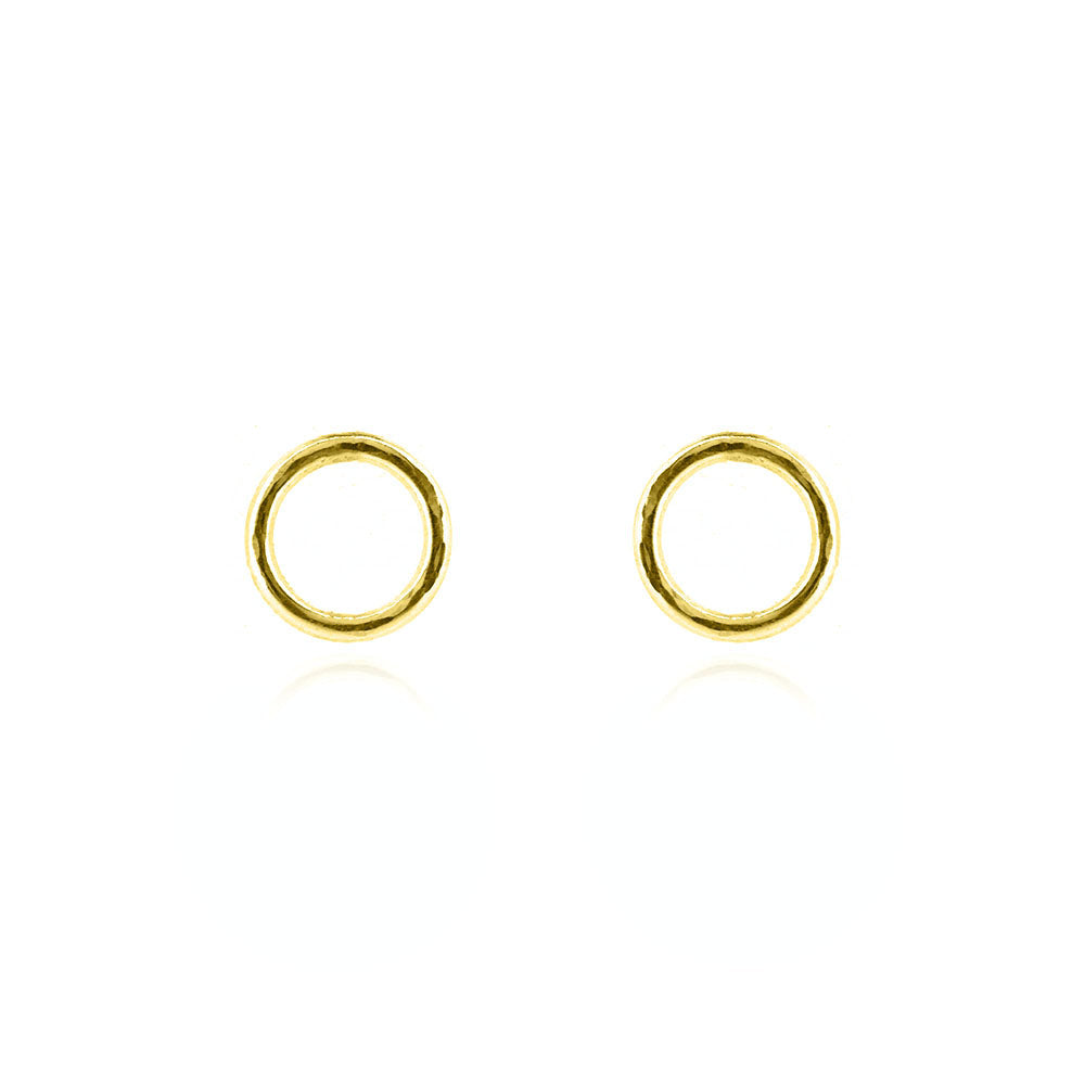 Unity Circle Medium 7mm Stud Earrings - Yellow Gold Vermeil Stud Earrings