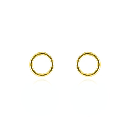 Unity Circle Medium 7mm Stud Earrings - Yellow Gold Vermeil Stud Earrings