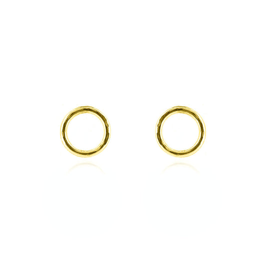 Unity Circle Medium 7mm Stud Earrings - Yellow Gold Vermeil Stud Earrings