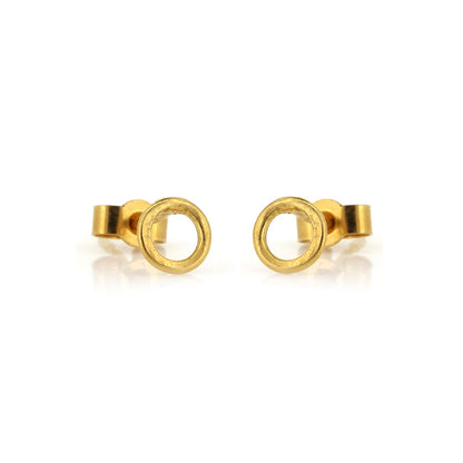 Unity Circle Small 5mm Stud Earrings - Yellow Gold Vermeil Stud Earrings
