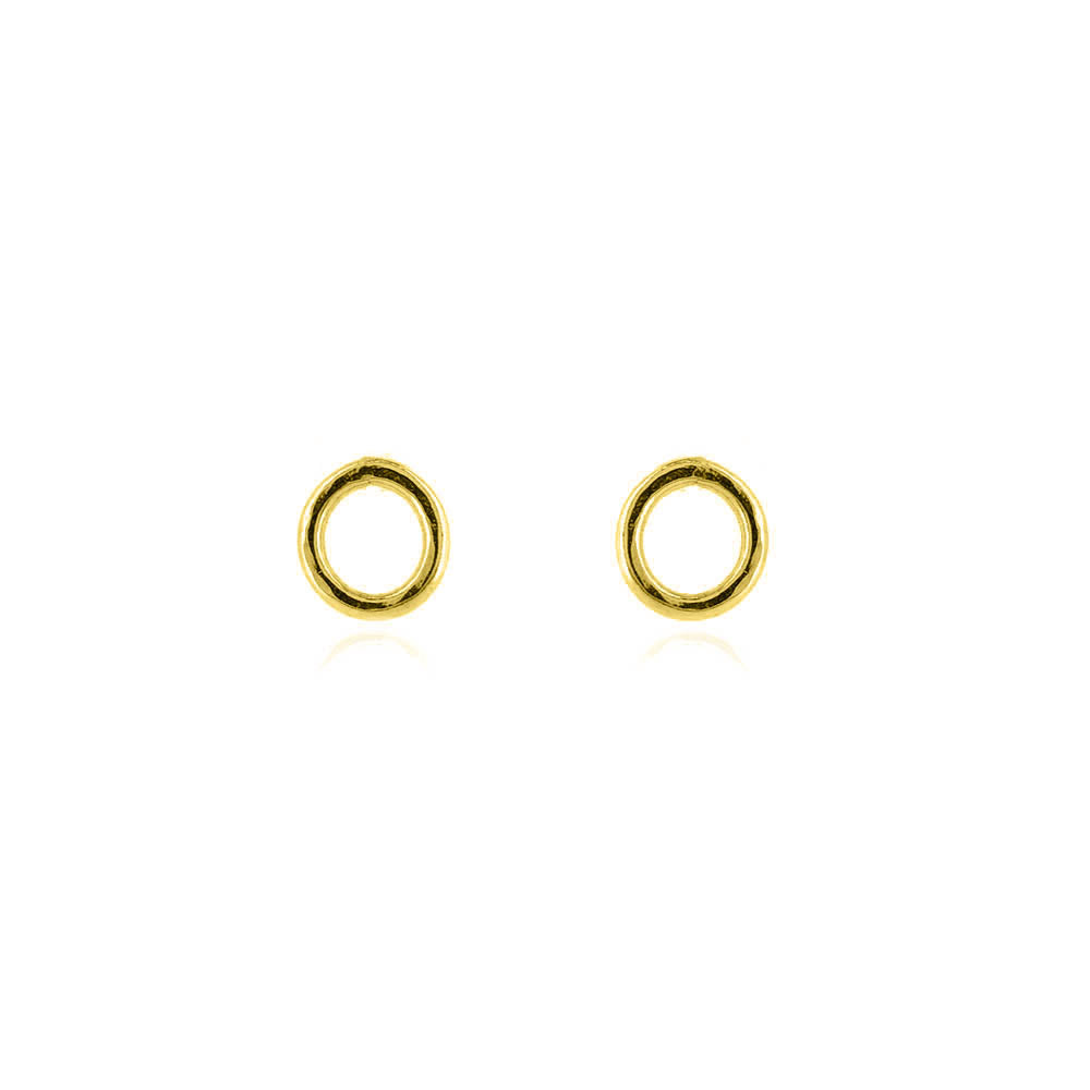 Unity Circle Small 5mm Stud Earrings - Yellow Gold Vermeil Stud Earrings