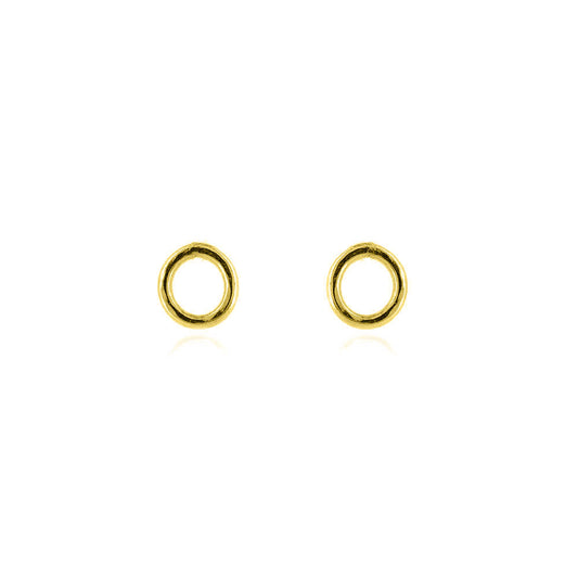Unity Circle Small 5mm Stud Earrings - Yellow Gold Vermeil Stud Earrings