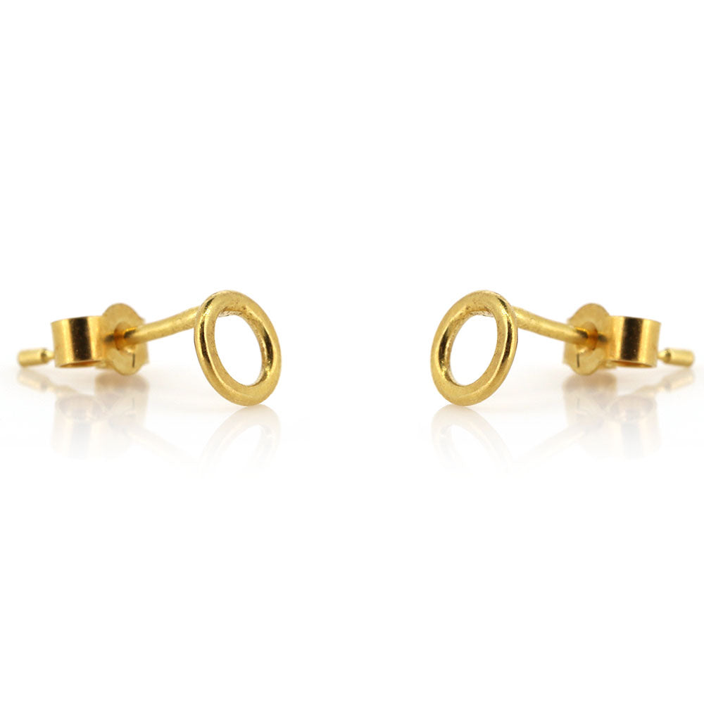 Unity Circle Small 5mm Stud Earrings - Yellow Gold Vermeil Stud Earrings