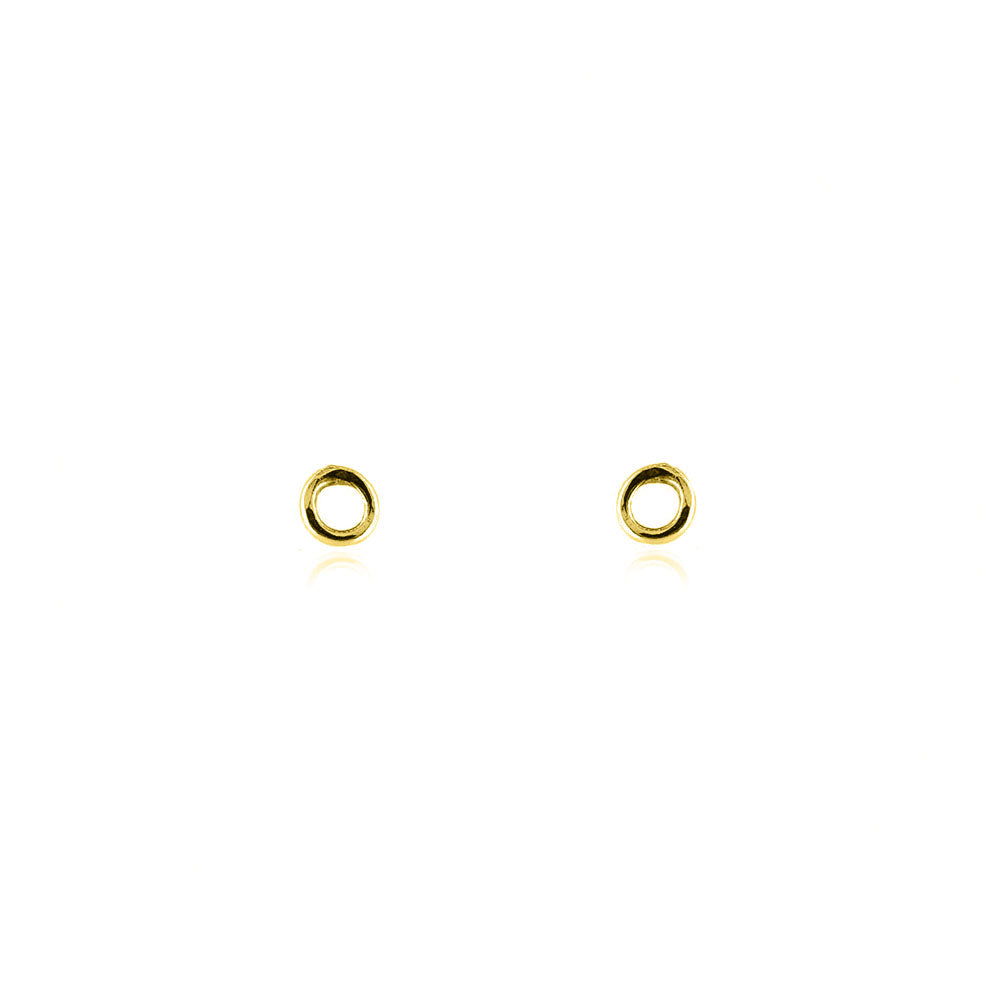 Unity Circle Tiny 3mm Stud Earrings - Yellow Gold Vermeil Stud Earrings