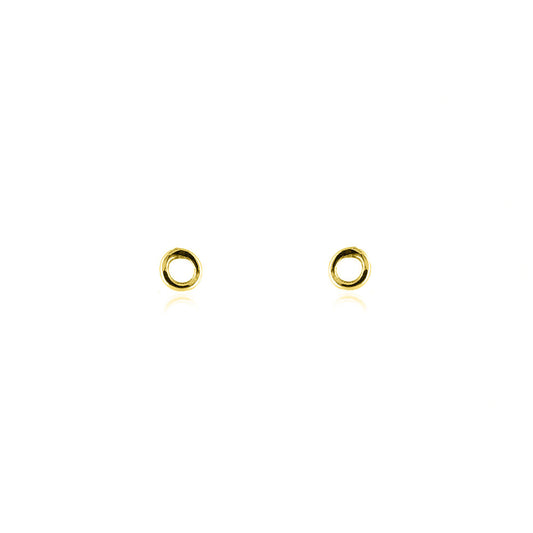Unity Circle Tiny 3mm Stud Earrings - Yellow Gold Vermeil Stud Earrings