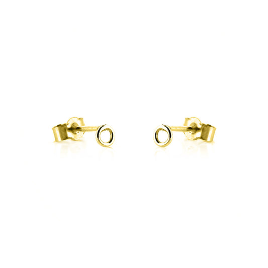 Unity Circle Tiny 3mm Stud Earrings - Yellow Gold Vermeil Stud Earrings