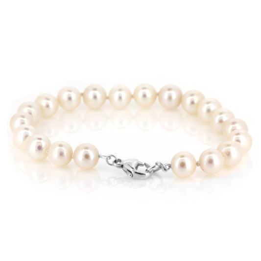 Catalina White Freshwater Pearl Strand Bracelet - Sterling Silver