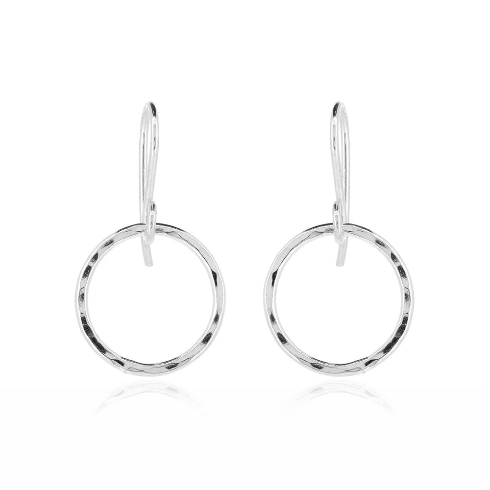 Unity Circle Large Drop Earring - Sterling Silver Drop Earrings