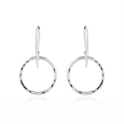 Unity Circle Large Drop Earring - Sterling Silver Drop Earrings