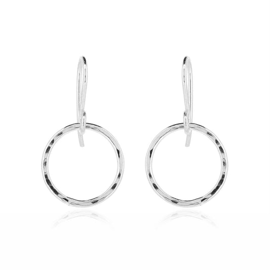 Unity Circle Large Drop Earring - Sterling Silver Drop Earrings