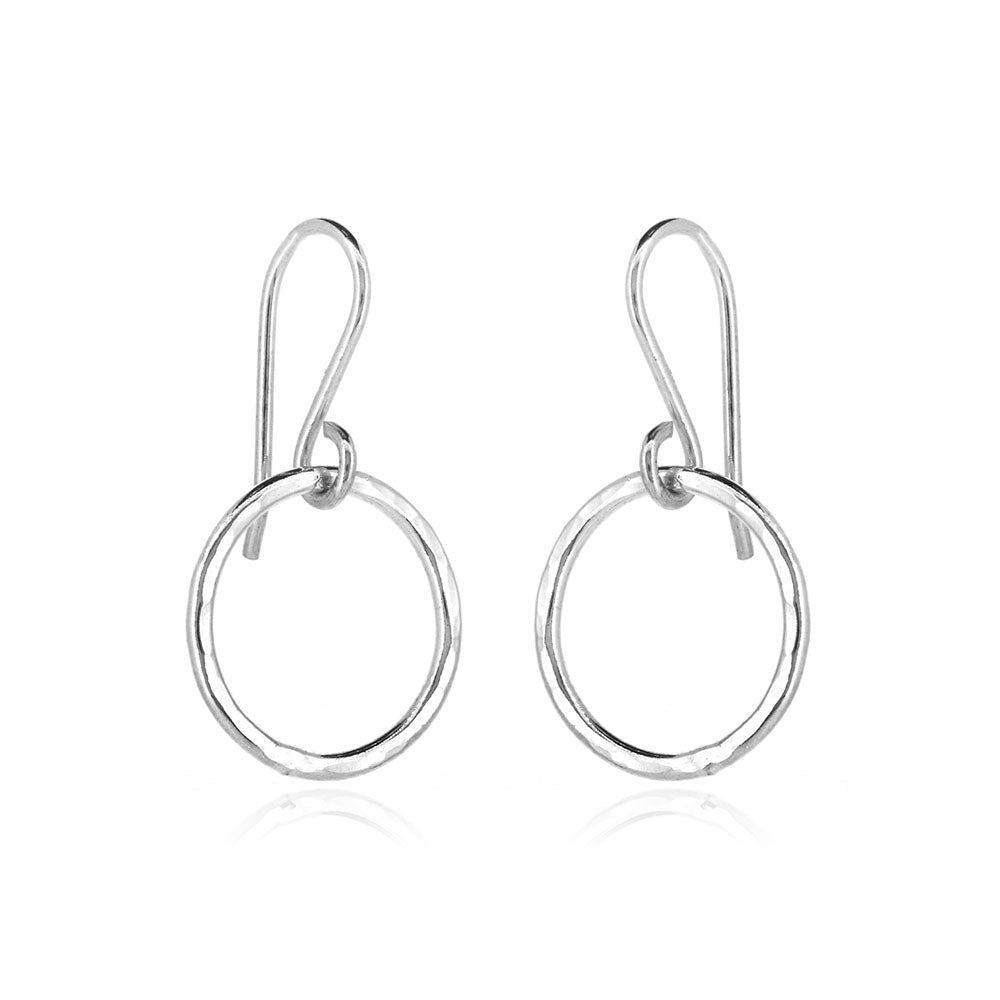 Unity Circle Large Drop Earring - Sterling Silver Drop Earrings