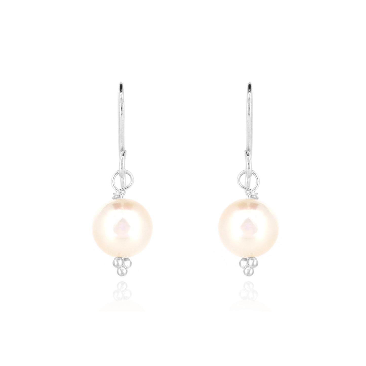 Catalina White Freshwater Pearl Drop Earrings - Sterling Silver