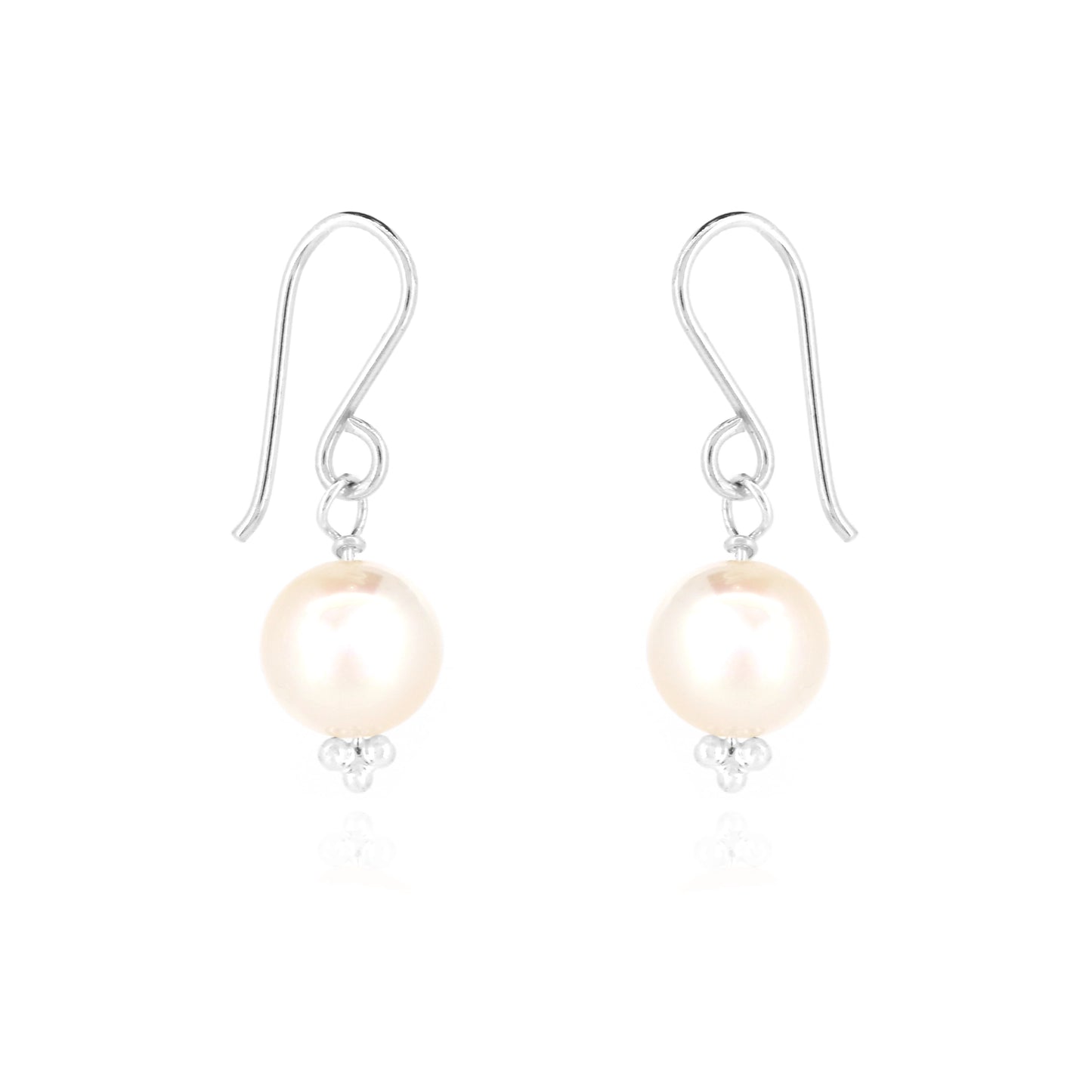 Catalina White Freshwater Pearl Drop Earrings - Sterling Silver