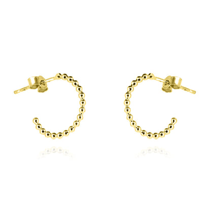 Solar Circle Beaded Hoop Earrings - Yellow Gold Vermeil Hoop Earrings