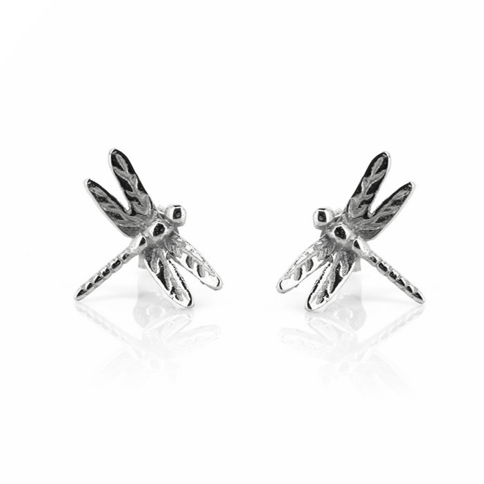 Dragonfly Large Stud Earring - Sterling Silver Stud Earrings