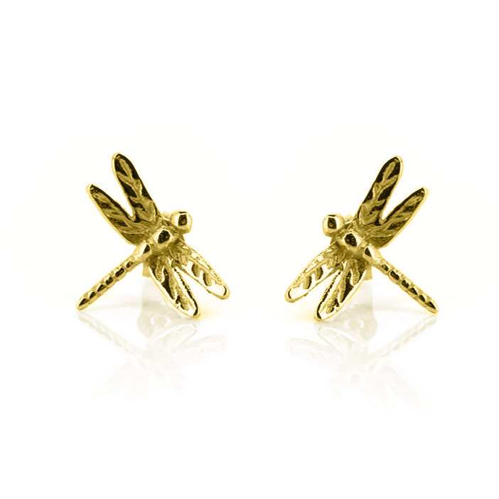 Dragonfly Large Stud Earring - Yellow Gold Vermeil Stud Earrings