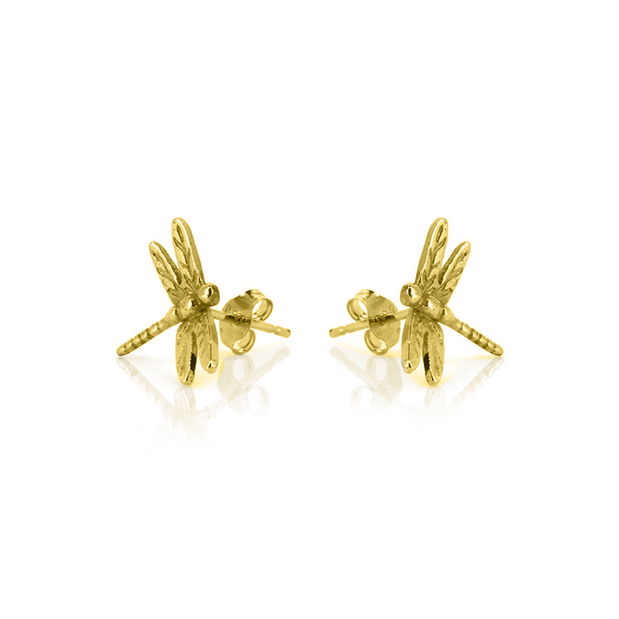 Dragonfly Large Stud Earring - Yellow Gold Vermeil Stud Earrings