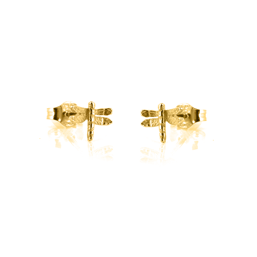 Dragonfly Tiny Stud Earrings - Yellow Gold Vermeil Stud Earrings