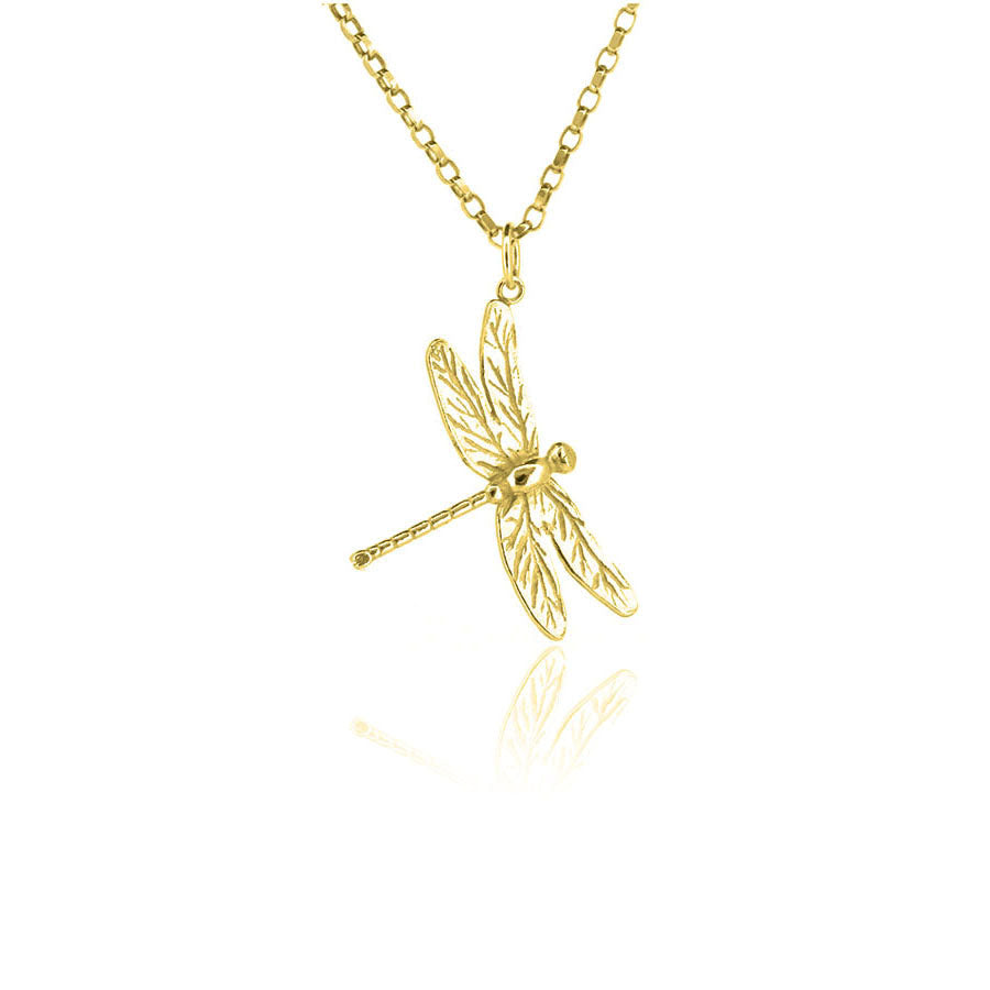 Dragonfly Necklace - Yellow Gold Vermeil Necklace