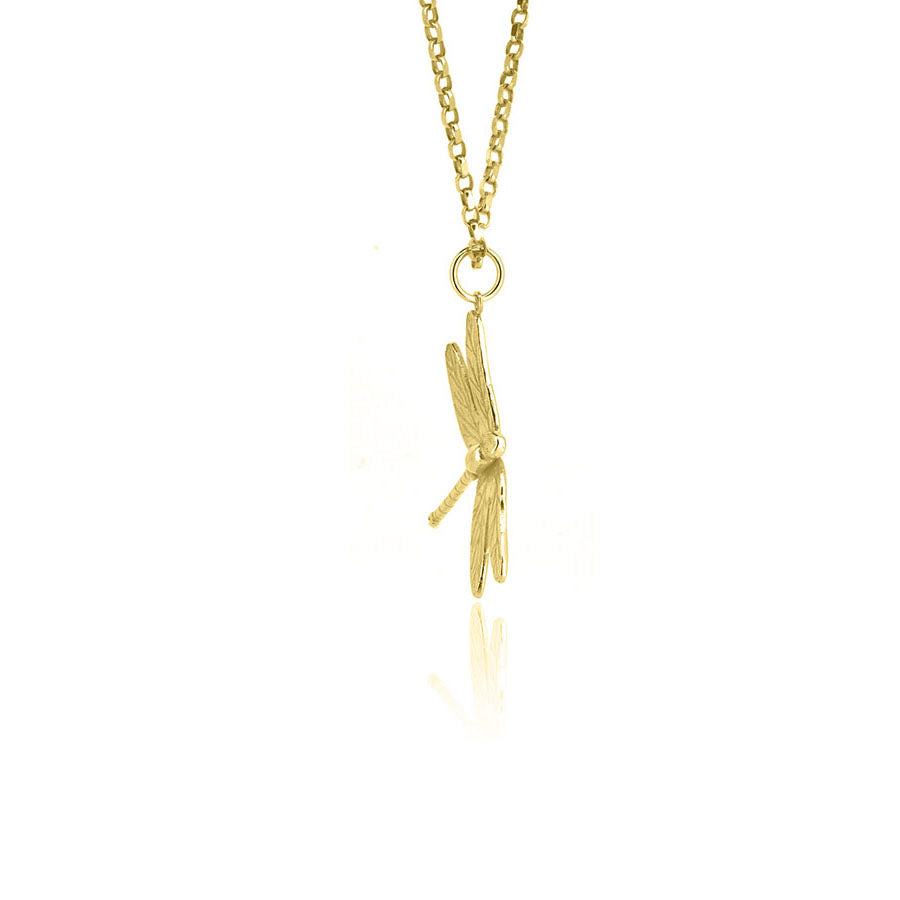 Dragonfly Necklace - Yellow Gold Vermeil Necklace