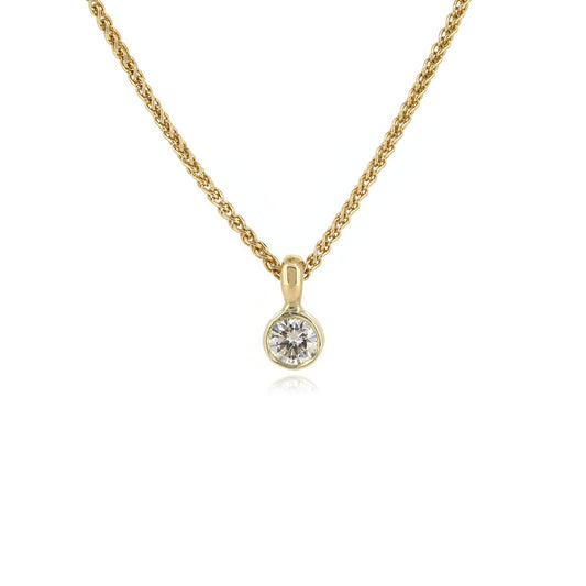 Celeste Diamond Solitaire Pendant - 9ct Yellow & White Gold Necklace