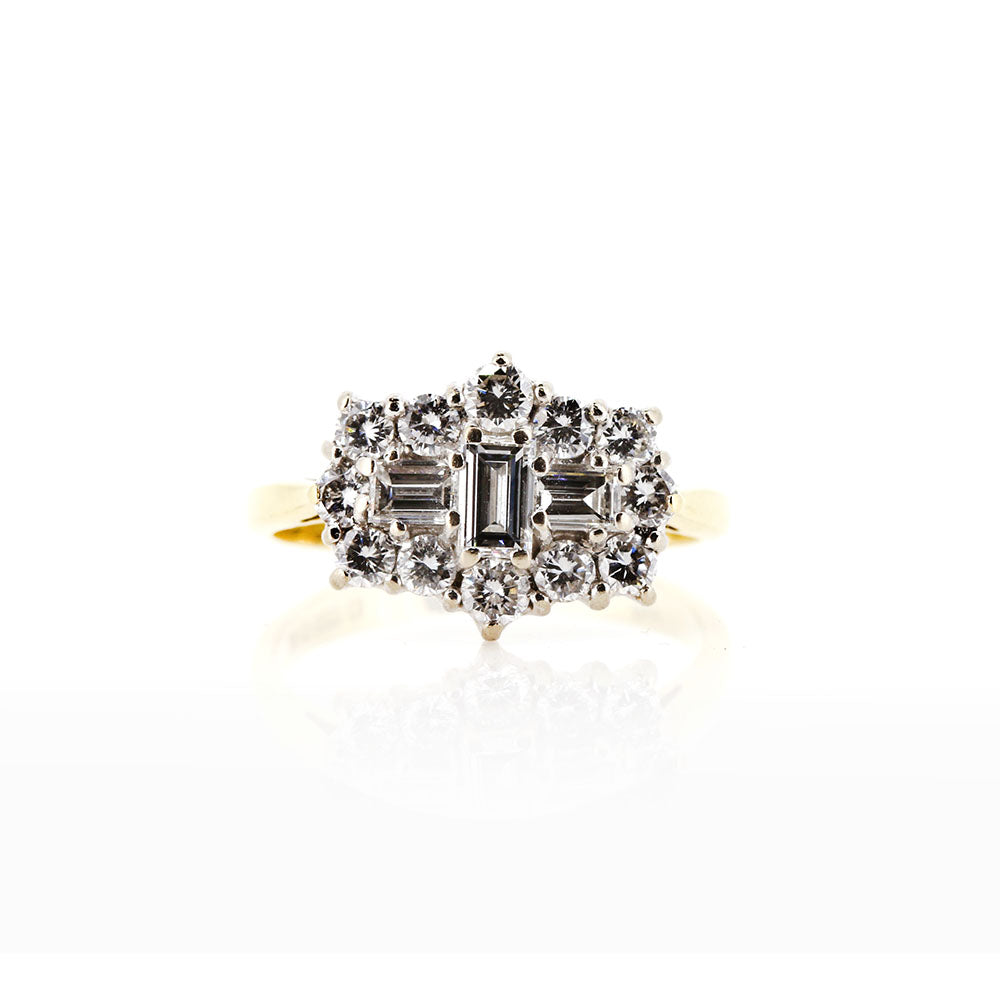 Pre-Owned - Diamond Rhombic Cluster Ring