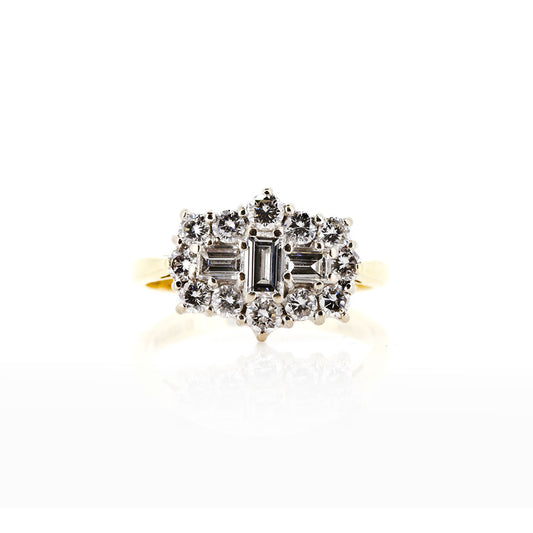 Pre-Owned - Diamond Rhombic Cluster Ring