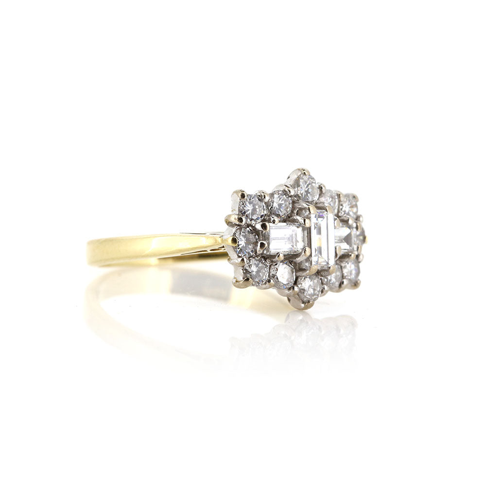 Pre-Owned - Diamond Rhombic Cluster Ring