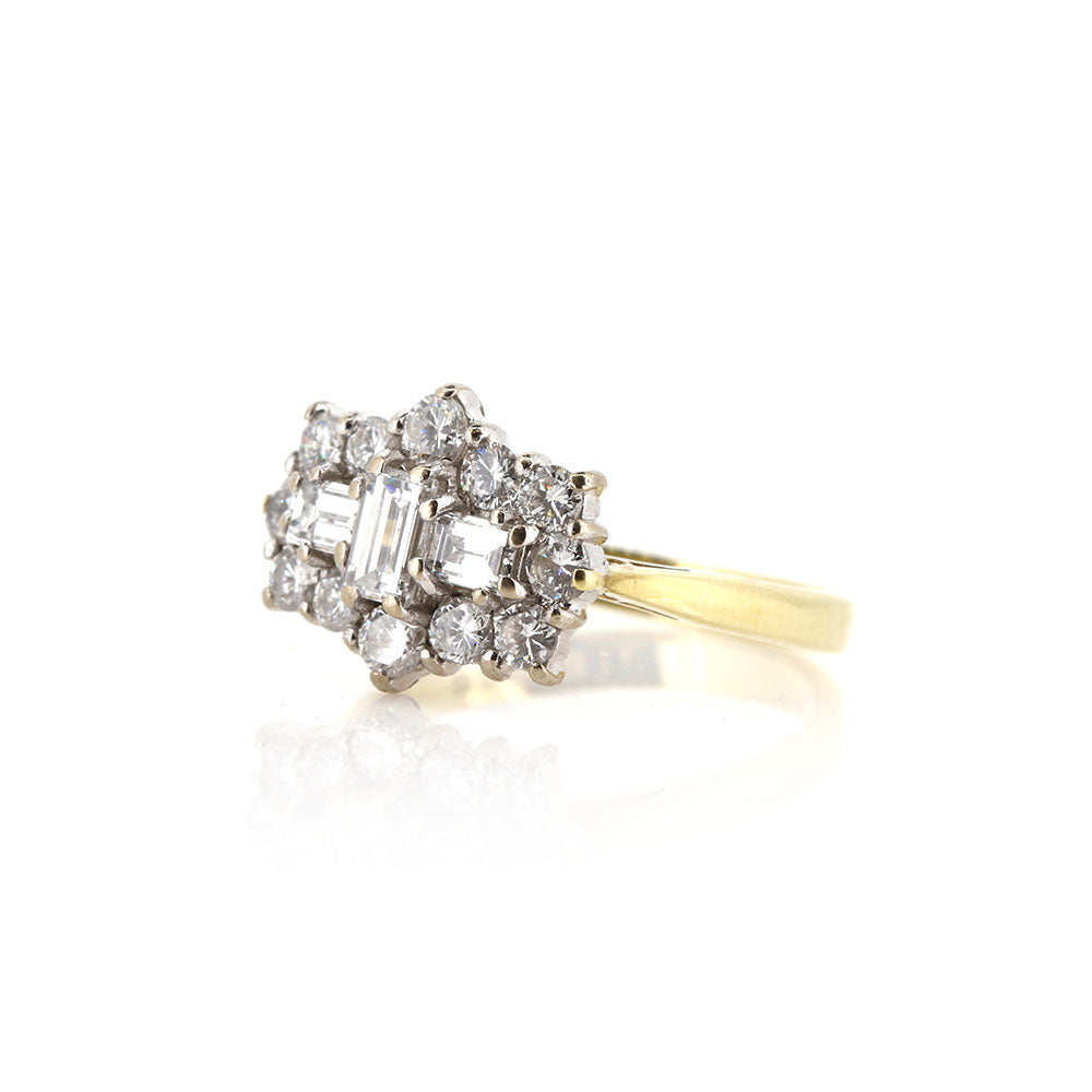 Pre-Owned - Diamond Rhombic Cluster Ring