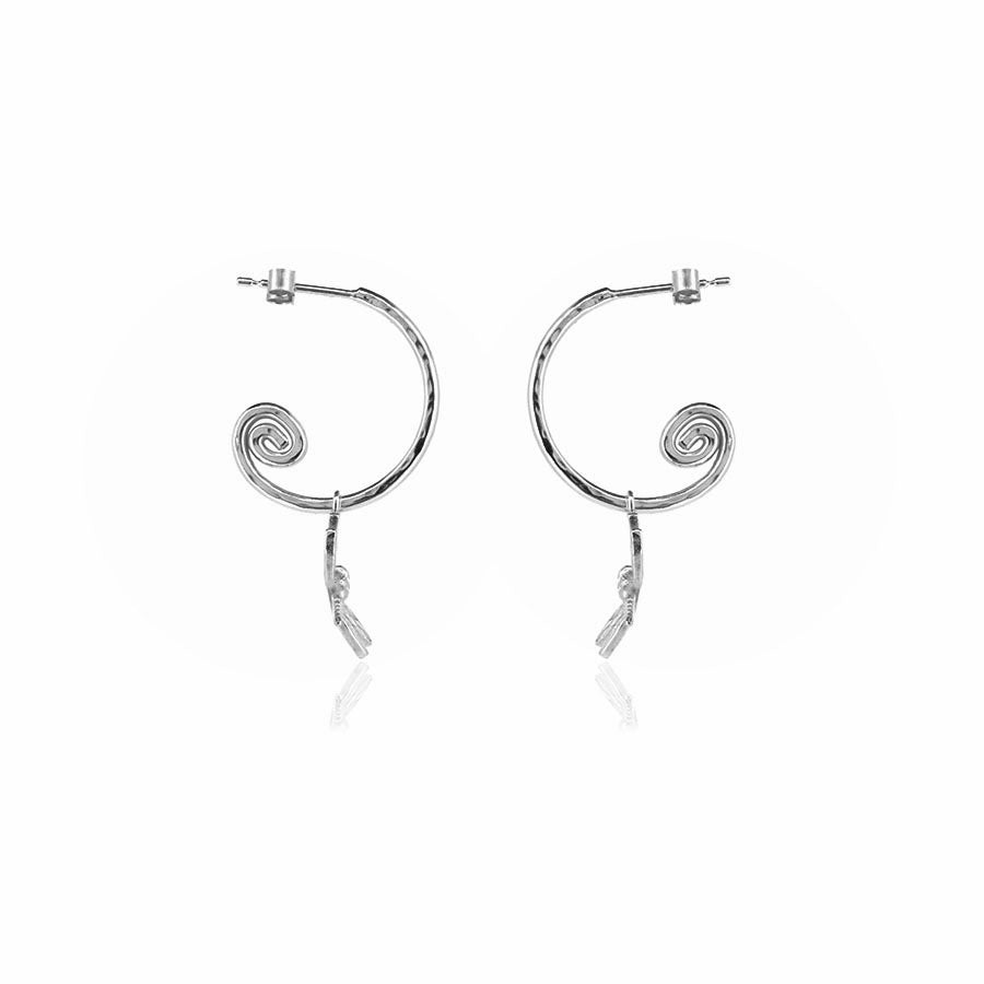 Dragonfly Hoop Earring Charm Drops - Sterling Silver Hoop Earrings