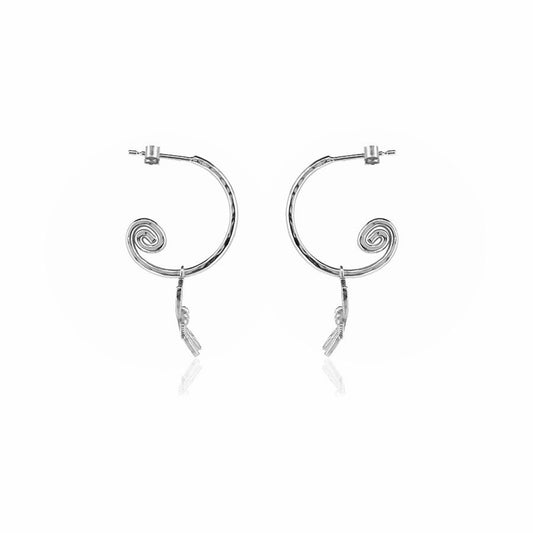 Dragonfly Hoop Earring Charm Drops - Sterling Silver Hoop Earrings